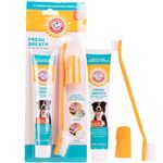 Arm & Hammer Advanced Pet Care Enzymatic Toothpaste & Brush Set for Dogs, Poultry Flavor, Whitening, Freshening
