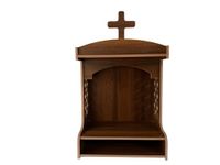 Wooden Christian Home Temple,Wall Mounted Temple with Cross Design,Brown Temple,Christian Design Big Temple|Wooden God Temple|Christian Wooden Wall Hanging Temple for Home and Shop,Office and Home.