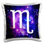 3dRose Scorpio Star Sign on Purple Space Background-Zodiac Horoscope Symbol-Pillow Case, 16 by 16" (pc_202166_1)