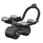 Dravizon Abdominal Abs Exercise Roller Elbow Support - Core Strength Training Wheel Non Slip Double Wheels Ab Roller Fitness Equipment For Abs Workout Home Gym (Abs Roller With Timer), Black