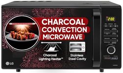 LG 28 L Charcoal Convection Healthy Microwave Oven (MJ2887BIUM, Black, Healthy Heart Recipes, Diet Fry, 360° Motorised Rotisserie & 10 Years of warranty on Charcoal Heater)