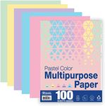 BAZIC Products Blank Paper Copy & Multipurpose Paper 8.5" x 11" – 100 Sheets Pastel Color Printer Paper for Inkjet, Laser, and Fax Machines – Printing Paper for Office, School, and Crafts, 12-Packs
