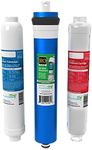 Aquatic Life RO Buddie Filter Cartridge Value Pack, 50-GPD Membrane Plus Sediment Pre-Filter & Carbon Block Replacement Filter Cartridges (TFC, S, C)