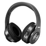 TUINYO Bluetooth Headphones Wireless, Over Ear Stereo Wireless Headset 40H Playtime with deep bass, Soft Memory-Protein Earmuffs, Built-in Mic Wired Mode PC/Cell Phones-Dark grey