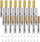 N //A 24 Pcs 10 ml Empty Mascara Tube, Eyelash Wand Case, Eyelash Tube Brush, Eyelash Cream Container Bottle with 24 Rubber Stoppers (3 Colors)