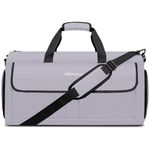 Suit Carrier Garment Duffel Bag, Carry On Garment Bag for Travel with Adjustable Shoulder Strap and Shoes Compartment, Hanging Travel Garment Bag Suit Bags for Men, Grey