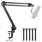 InnoGear Microphone Arm Stand, Heavy Duty Mic Arm Microphone Stand Suspension Scissor Boom Stands with Mic Clip and Cable Ties for Blue Yeti Snowball Hyper X QuadCast SoloCast Fifine Gaming (Medium)