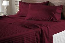 PARRAIN Premium Bedsheet for Double Bed King Size with Two Pillow Covers (90 X 100 Inch) Shrinkage and Fade Resistant | Wrinkle Free | Soft, and Comfortable (Wine)