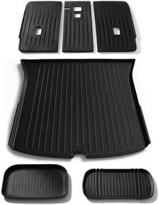 CYBERBEANS 6 Pcs Trunk Mat & Seat Back Protectors for Tesla Model Y Juniper | Premium & Performance Trims, 3D-Scanned, Piano Key Grain, Frunk & Sub-Trunk Liners, Odorless Waterproof TPE, Accessories