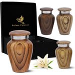 Wooden Keepsake Urns - Small Cremation Urns - Mini Urns for Human Ashes Set of 4 with Premium Box & Bags - Honour Your Loved One with Wooden Urns for Ashes Adult - Perfect Small Urns for Men & Women