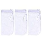 ALEGI Media Filter Bag Aquarium Extra Fine,Reusable 180 Micron Drawstring Mesh Filter Bags for Very Fine Resins Filter (7.5"*3.6" (3 Pack))