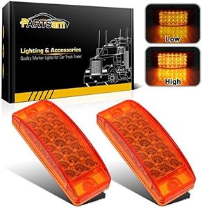 Partsam 2pcs 6" Rectangle Amber 21LED Marker Light Turn Signal 6x2 Rectangular Clearance Lights for Trailer Truck RV Camper Motorhome Golf Cart