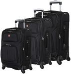 SwissGear 3 Piece Spinner Wheel Suitcase Set - Softshell & Lightweight