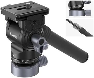 SmallRig Tripod Fluid Video Head with Leveling Base, Quick Release Plate for Arca Swiss and Adjustable Handle, Pan Tilt Head for Compact Cameras DSLR Cameras, Load up to 4kg - 4170