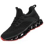 Wrezatro Women's Slip on Walking Running Shoes Blade Tennis Casual Fashion Sneakers Comfort Non Slip Work Sport Athletic Trainer Black Red