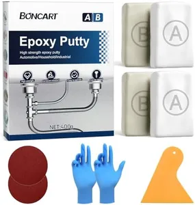 Boncart Epoxy Putty, Multi-Purpose 2-Part Epoxy Filler, Fast Repair Metal AB Putty, High Strength, Strong Adhesion, Compatible with Metal, Plastic, Ceramic, Stone and Wood (400g, White)