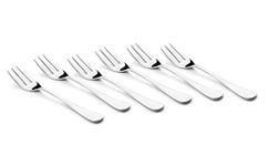 FnS Premium Stainless Steel Victoria Fruit Fork for Snacks, Fruits and Dessert, 6-Piece, Silver