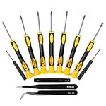 LIFEGOO Torx Screwdriver Set T3 T4 T5 Torx 6 T7 T8 T10 Security Torx Drivers with ESD Tweezers, Magnetic Screwdrivers Precision Repair Kit for Phone MacBook Xbox PS4 Computer Repairing (Yellow)