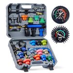 Orion Motor Tech Coolant Pressure Tester Kit, 33pc Master Coolant Vacuum Refill Kit with 23 Radiator Adapters, Radiator Cooling System Pressure Tester with Vacuum Pump Purge & Refill Tool, Gray