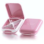 Pill Box, Moistureproof Small Pill Box, Portable Pill Box Organiser for Travel, BPA Free Pill Case with 4 Large Compartmensts to Hold Vitamins, Pill Holder (Pink)