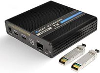 OREI 4K HDMI Extender Balun Over Fiber Optic Cable UltraHD 4K @ 60Hz 4:4:4 DR, CEC, ARC & IR Support, RS-232 SFP+ LR - Up to 40 KM - Audio Out - One to Many - Optical Audio Out