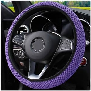 TSUGAMI Elastic Stretch Steering Wheel Cover, Microfiber Breathable Ice Silk Auto Steering Wheel Cover, 15 Inch Anti-Slip, Warm in Winter and Cool in Summer, Fit Suvs, Vans, Cars, Trucks (Purple)