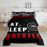 Feelyou Wrestle Comforter Set Toddler Size Sports Bedding Set for Kids Boys Girls Teens Room Wrestling Decor Comforter Super Soft Duvet Set 2Pcs Boys