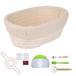 Sourdough Bread Basket, Bread Proofing Baskets Set with Baking Mat, Scraper and Brush， Bread Basket for Sourdough Proofing