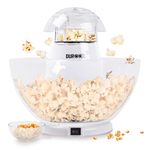 Duronic Popcorn Maker POP50-WE | Hot Air Corn Popper | Make Homemade Healthy Oil-Free Popcorn | Low Calorie Snacking | Comes with Measuring Cup and Serving Bowl | 1200W | White, Plastic