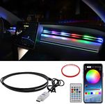 AutoBizarre 43 inch Multicolor Music Controlled Sound Activated Car Interior Decoration Dashboard Ambient Lighting USB K4 Magic Lights with Remote & Mobile Application Control(Works with All Cars)