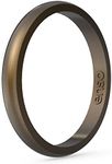 Enso Rings Halo Elements Silicone Ring – Stackable Wedding Engagement Band – Thin Minimalist Band – 2.54mm Wide, 1.5mm Thick - (Meteorite-Infused, 11)