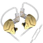 Yinyoo KZ ZSN PROX in Ear Earphones Balanced Armature Driver Hybrid Technology 1DD 1BA Earbuds Comfortable Ear Noise Cancelling Headphones for Cell Phone Android Women Men Girl (with mic, Gold)