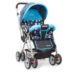 LuvLap Sunshine Baby Stroller/Pram for 0 to 3 Years, New Born/Toddler/Kid, 5 Point Safety Harness, Adjustable backrest, 360° Swivel Wheel, Large Storage Basket, Reversible Handlebar (Blue)