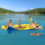 CTSC Floating Mat - Lily Pad Floating Mat - Water Mat - 10 x 5 Ft Floating Mat for Lake, 3-Layer Tear-Resistant XPE Foam with a 16.4' Elastic Bungee Tether for Lake, Beach, Ocean, Pool