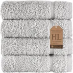 Washcloth Linen Set Premium Original Turkish Cotton, Hotel Quality for Maximum Softness & Absorbency for Face, Hand, Kitchen & Cleaning (Ice Silver, Washcloth Set)