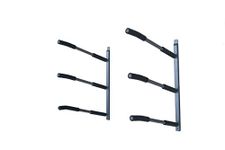 Glacik G-63L Wall Mount Storage Rack for 3 SUP, by Sparehand Paddlesports - Skateboard Wall Mount and Surfboard Rack for Garage Organization - Indoor and Outdoor Wall Hanger Rack