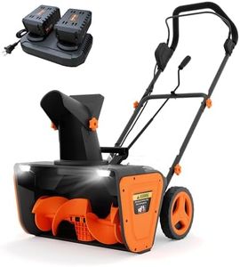 Cordless Snow Blower, 20 Inch Snow Thrower, with 2x20v 4.0Ah Battery and Charger, Dual LED Headlights and Brushless Motor, 25 Ft Throwing Distance, 12 in Deep Cleanup, for Sidewalks and Driveways
