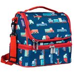 Wildkin Two Compartment Insulated Lunch Bag for Boys & Girls, Measures 9 x 8 x 6 Inches Lunch Box Bag for Kids, Ideal for Packing Hot or Cold Snacks for School and Travel, BPA-Free (Transportation)