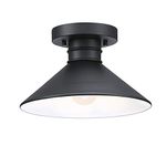 Westinghouse 6112914 Watts Creek 11 Inch Rustic/Arts & Crafts One-Light Outdoor Semi Flush Mount Ceiling Light, Dark Sky Friendly, Textured Black Finish