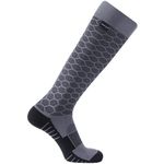 RANDY SUN Waterproof Wading Socks, Mens Summer Socks Over the Calf Climbing Hiking Trekking Socks Grey& Black, Medium