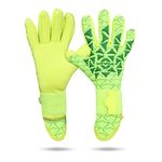 Nivia Ashtang 2.0 Football Goalkeeper Gloves for Men & Women, Super Soft Latex Palm with PU Foam Cushion, Knitted Backhand with Structural Casting, Professional Match Play Gloves(Green, L)