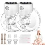 Lillo Breast Pump Hands Free, Electric Leak-Proof Pumps Wearable Portable,Low Noise &Painless Breastfeeding Milk Pumps, BPA Free (White*2)