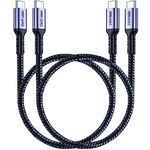 SUMPK 50cm USB 4 Cable 2 packs 40Gbps USB 4 Cable with 240W Fast Charging and 8K Video Display Compatible with Thunderbolt 4, Thunderbolt 3, XPS