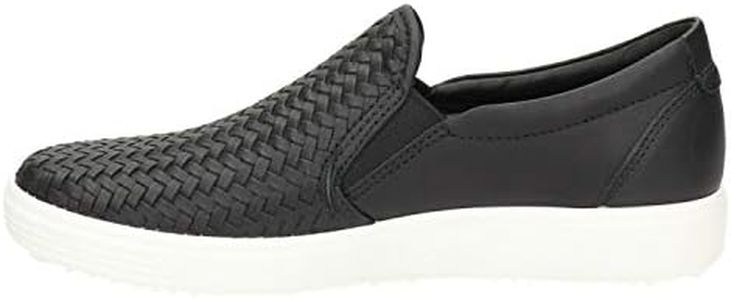 Ecco Women's Soft 7 Woven Slip-On Sneaker, Black, US 6-6.5