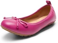 DREAM PAIRS Women's Flats, Foldable Ballet Flats for Women, Bowknot Round Toe Comfort Light Weight Slip-On Dress Shoes Hot Pink Size 6 SDFA2409W