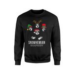 SmartyPants Snohemian Rhapsody Christmas Party Jumper - Novelty Funny Joke Sweatshirt Festive Xmas Santa Reindeer 80's Rock Band Fantasy Real Life Mama Parody Famous Song Gift (Medium, Black Prime)