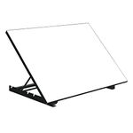 Isomars Plain Laminated Drawing Board And Drafting Board With 5 Adjustable Working Angles- Table Model Board- A1 Size- 25.5" X 35" Includes, Adjusters And Drawing Board Clips, White