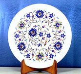 eSplanade Handicraft Marble Round Decorative Plates Inlay Art Work - Mantle Piece, Decorative Piece, Centerpiece etc