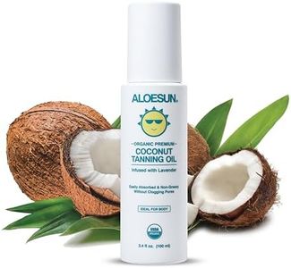 ALOESUN Organic Coconut Tanning Oil Spray Infused with Organic Lavender Oil | Natural Deep Tanning Accelerator | Moisturizing & Hydrating Tan | Non-Greasy | Vegan & Cruelty-Free | Travel Size 3.4 Oz