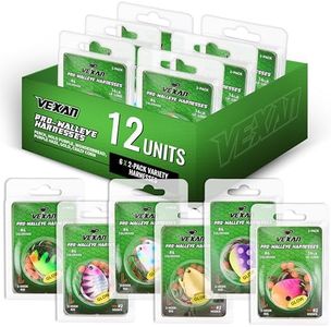 Vexan Glow Walleye Spinner Rig – Worm Harness with Live Bait Rig for Walleye Fishing, Crawler Harness and Fishing Lures (12-Count, Kit #4)